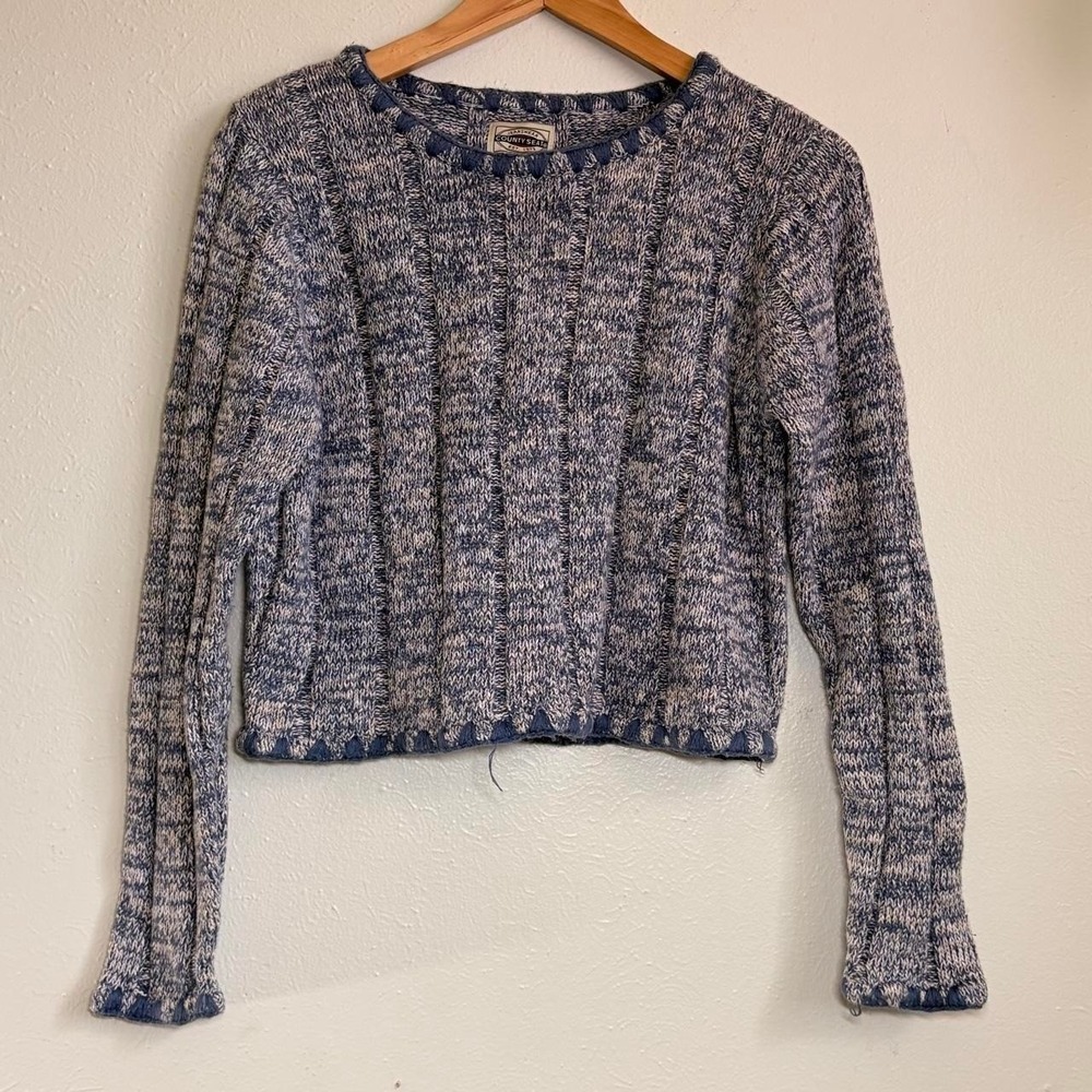Vintage 90s County Seat Women's Heavy Knit Cropped Sweater Size M